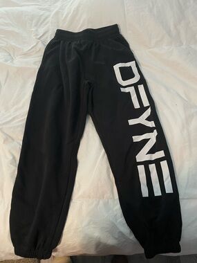DFYNE Black Sweatpants with White Side Logo